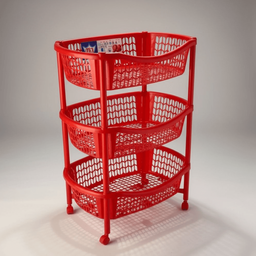 VERDULERO REY 3 NIVELES ROJO VERDULERO EL REY PLASTICO 3 NIVELES - Image 1