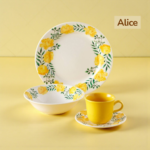 VAJILLA CORONA ALICE 4P - 16 PZS REDONDA