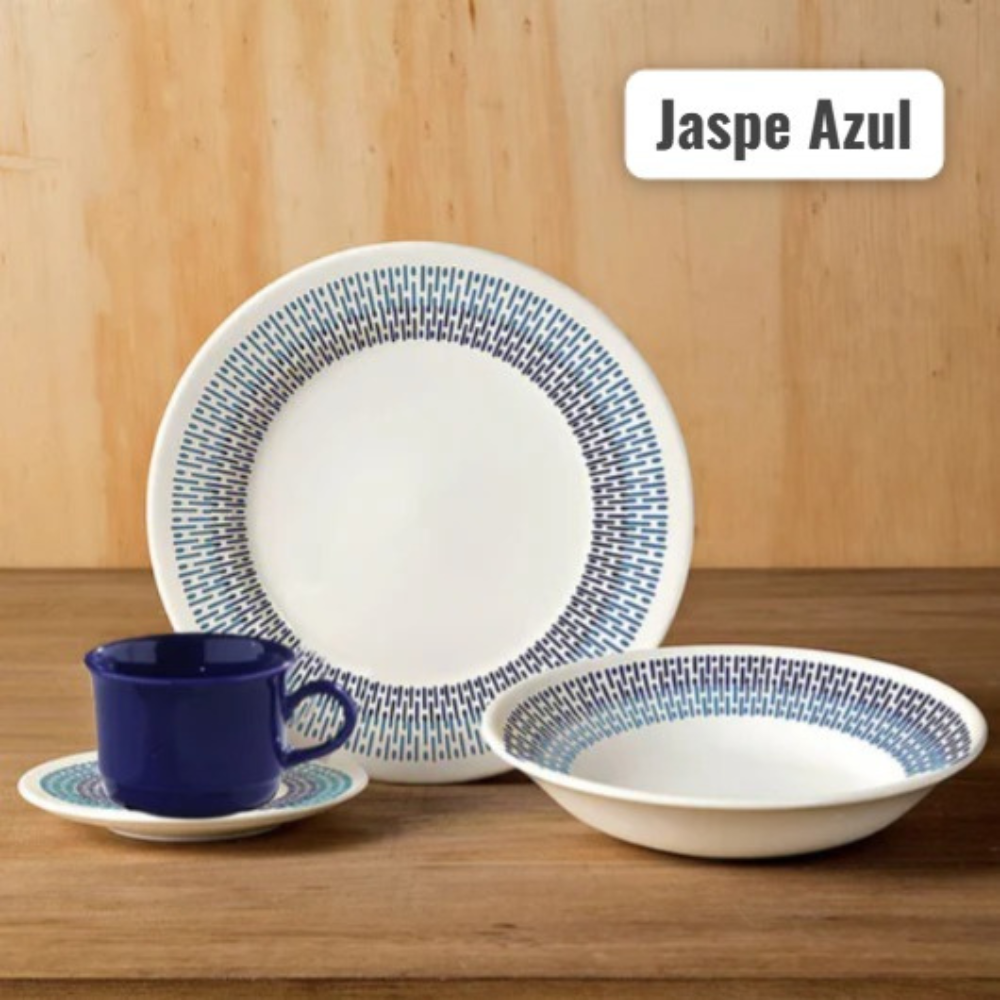 jaspe azul VAJILLA CORONA JASPE AZUL 4P-16 PZS REDONDA - Image 1