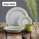 VAJILLA CORONA JASPE VERDE 4P-16 PZS REDONDA